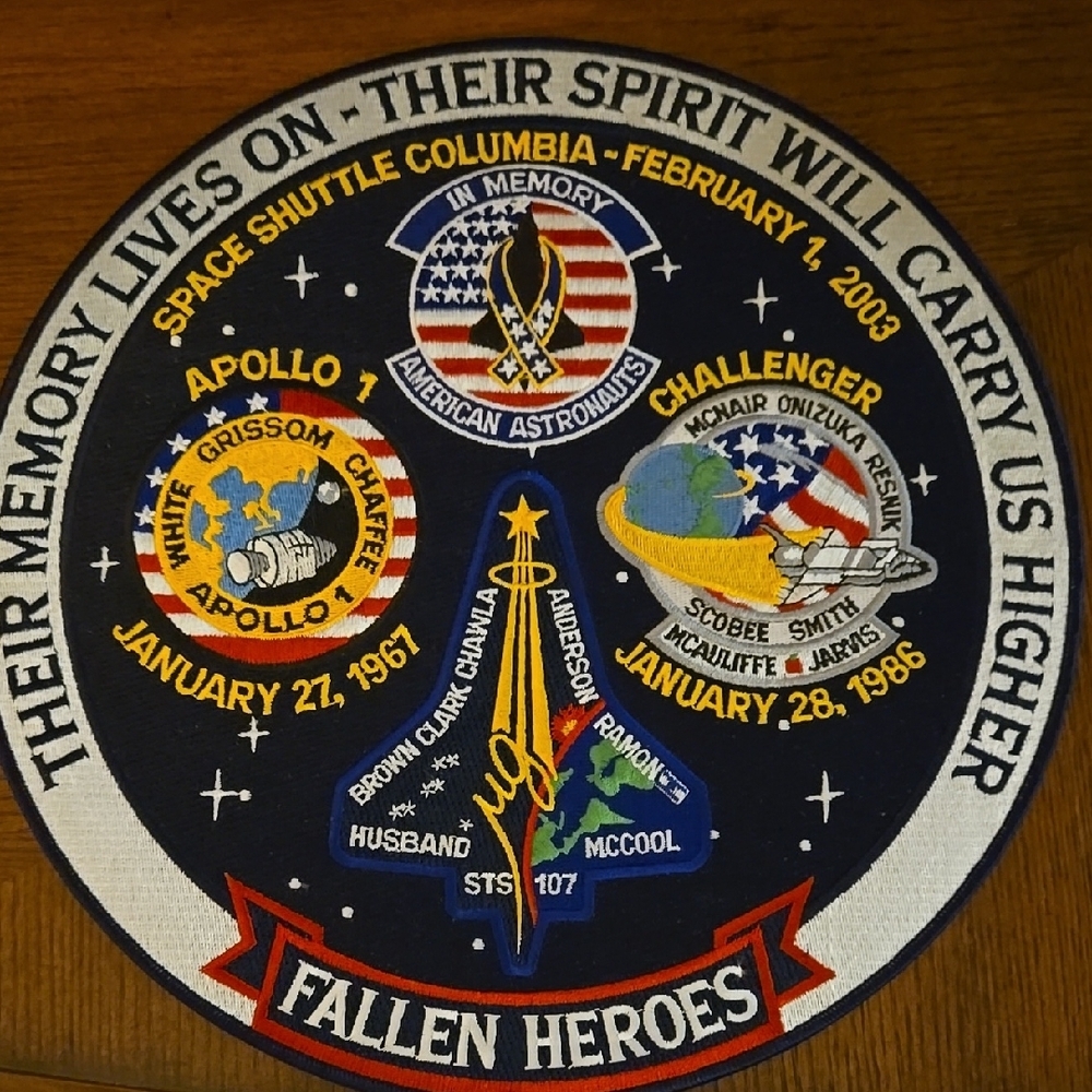 Fallen Heroes 12 Inch Space Shuttle Columbia Apollo1 And Challenger‎ Patch